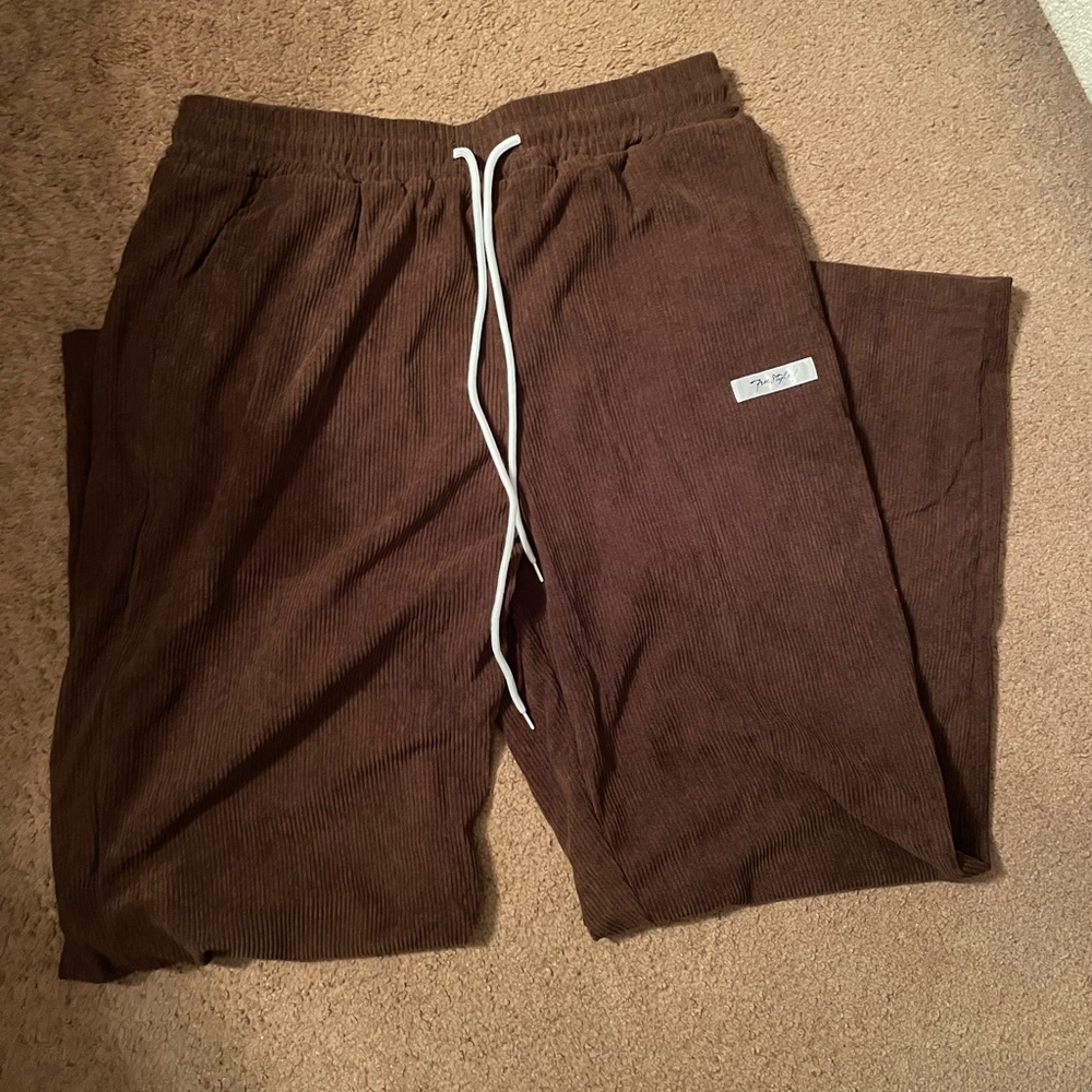 Women’s Drawstring Brown Corduroy Pants